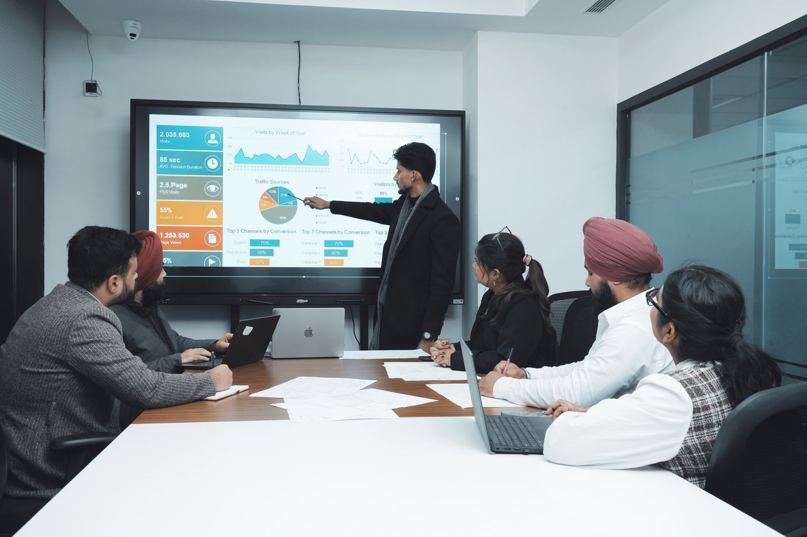 Offshore professionals working at dedicated workstations in a managed office in India